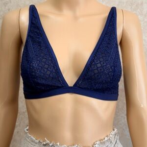VICTORIAS SECRET UNLINED MAUVE BRA navy blue SIZE M
